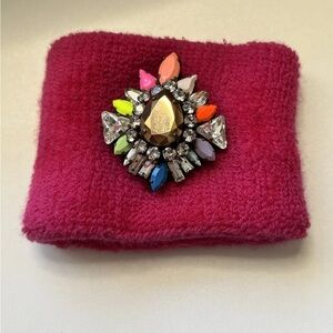 SHOUROUK neon pink clear crystal charm Multicolor Sweatband Bracelet